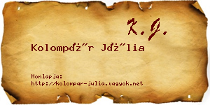 Kolompár Júlia névjegykártya